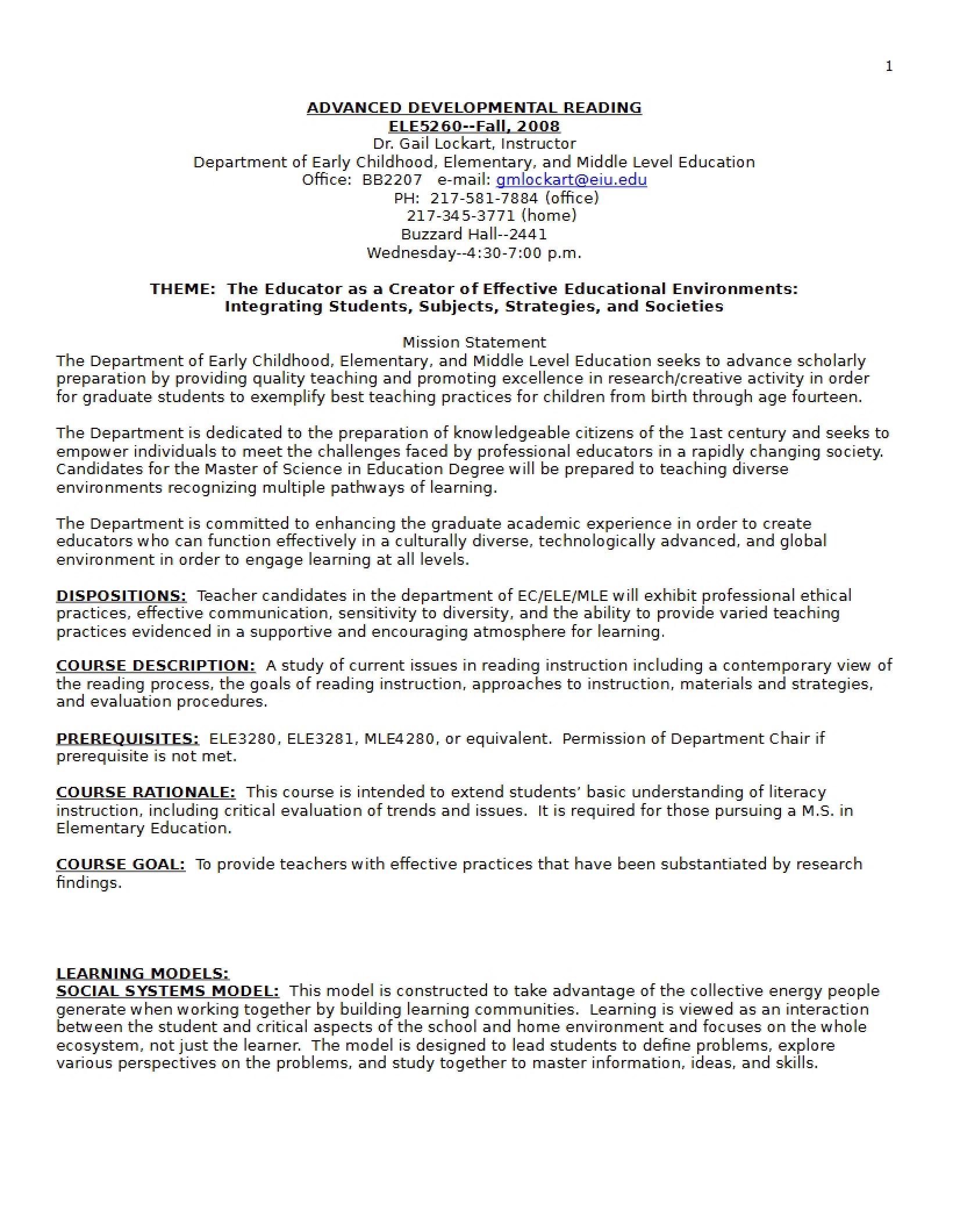 Syllabus - 11 Pages