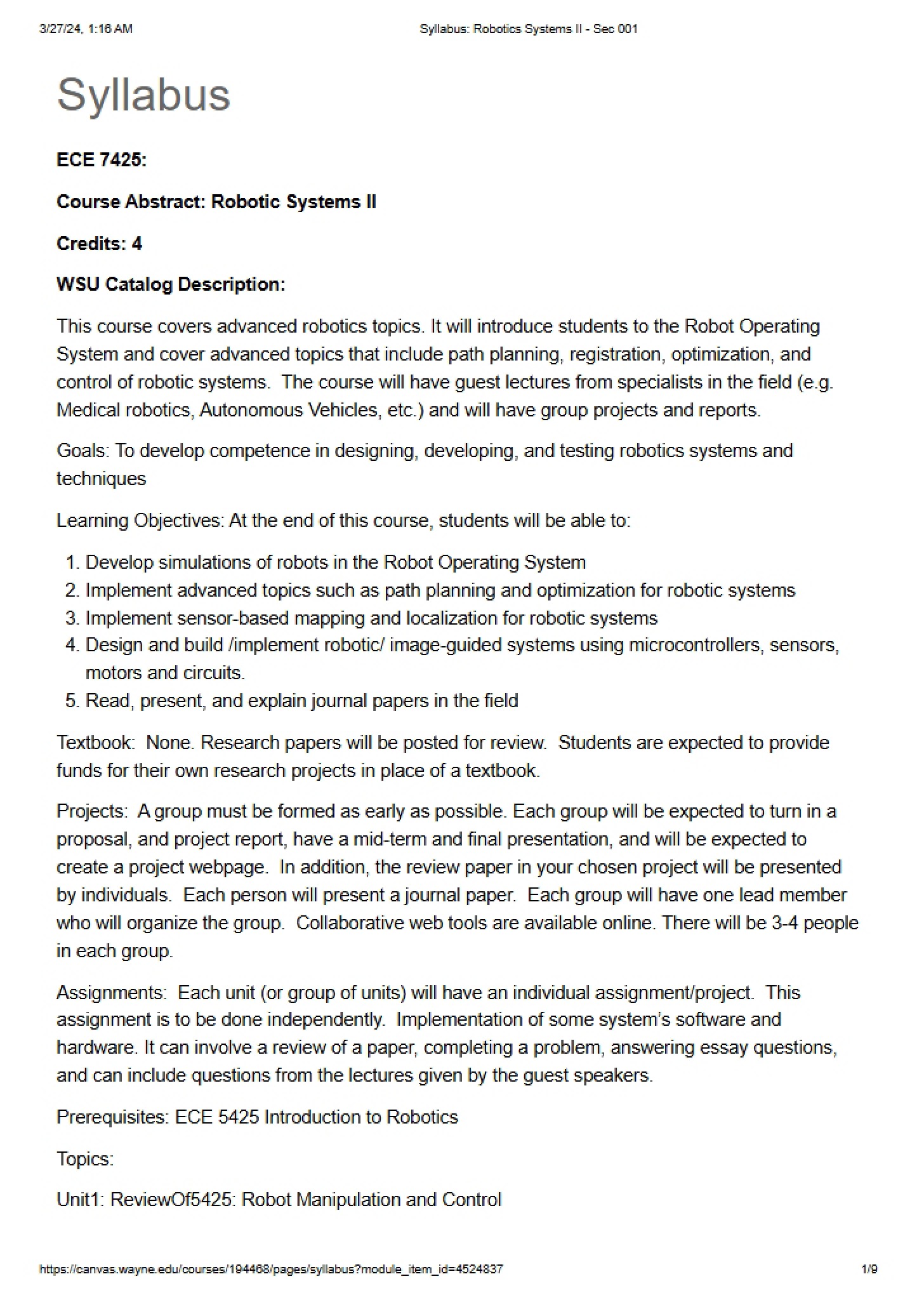 Syllabus Overview