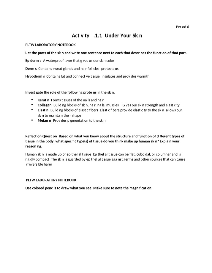 Under Your Skin - Activity 5.1.1