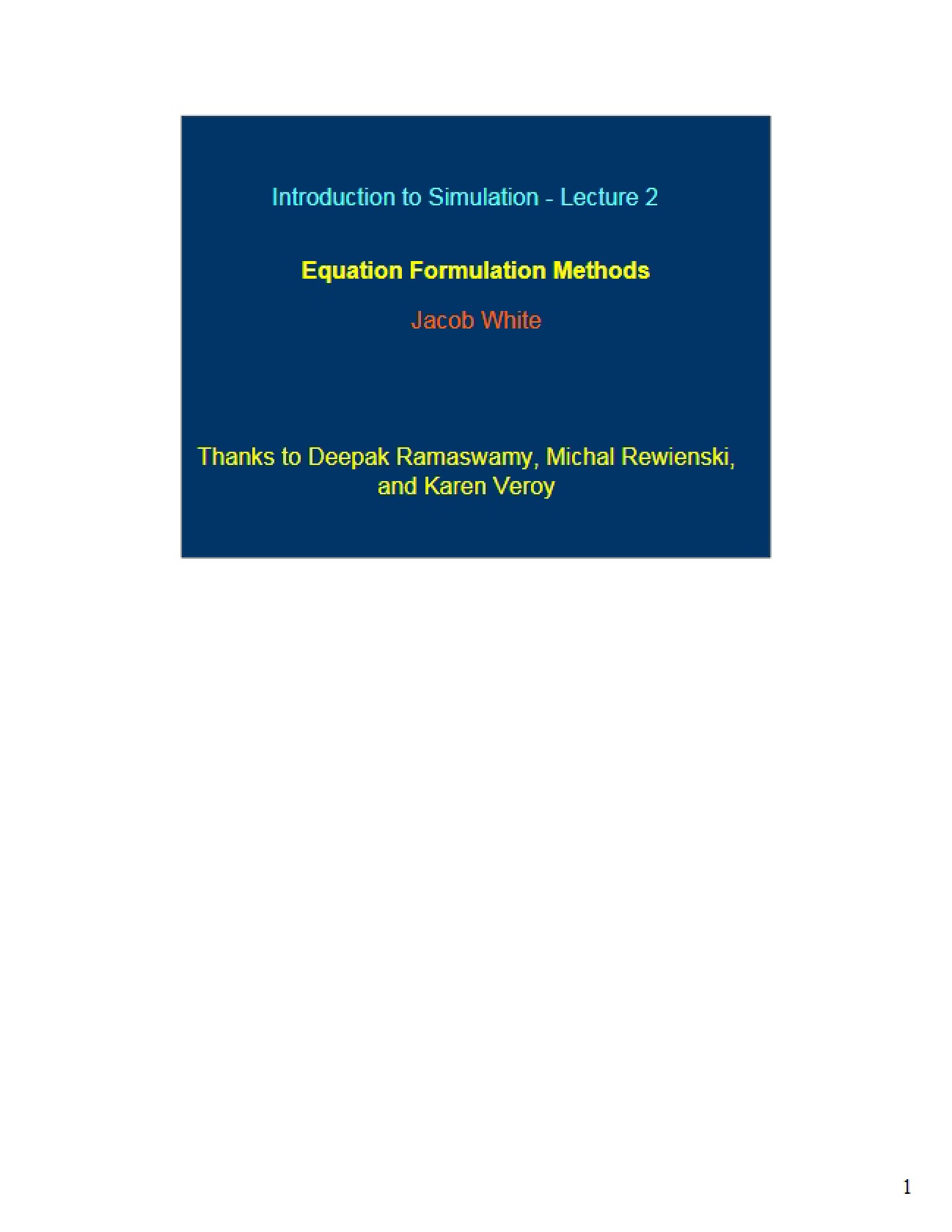 Methods for Formulating Equations