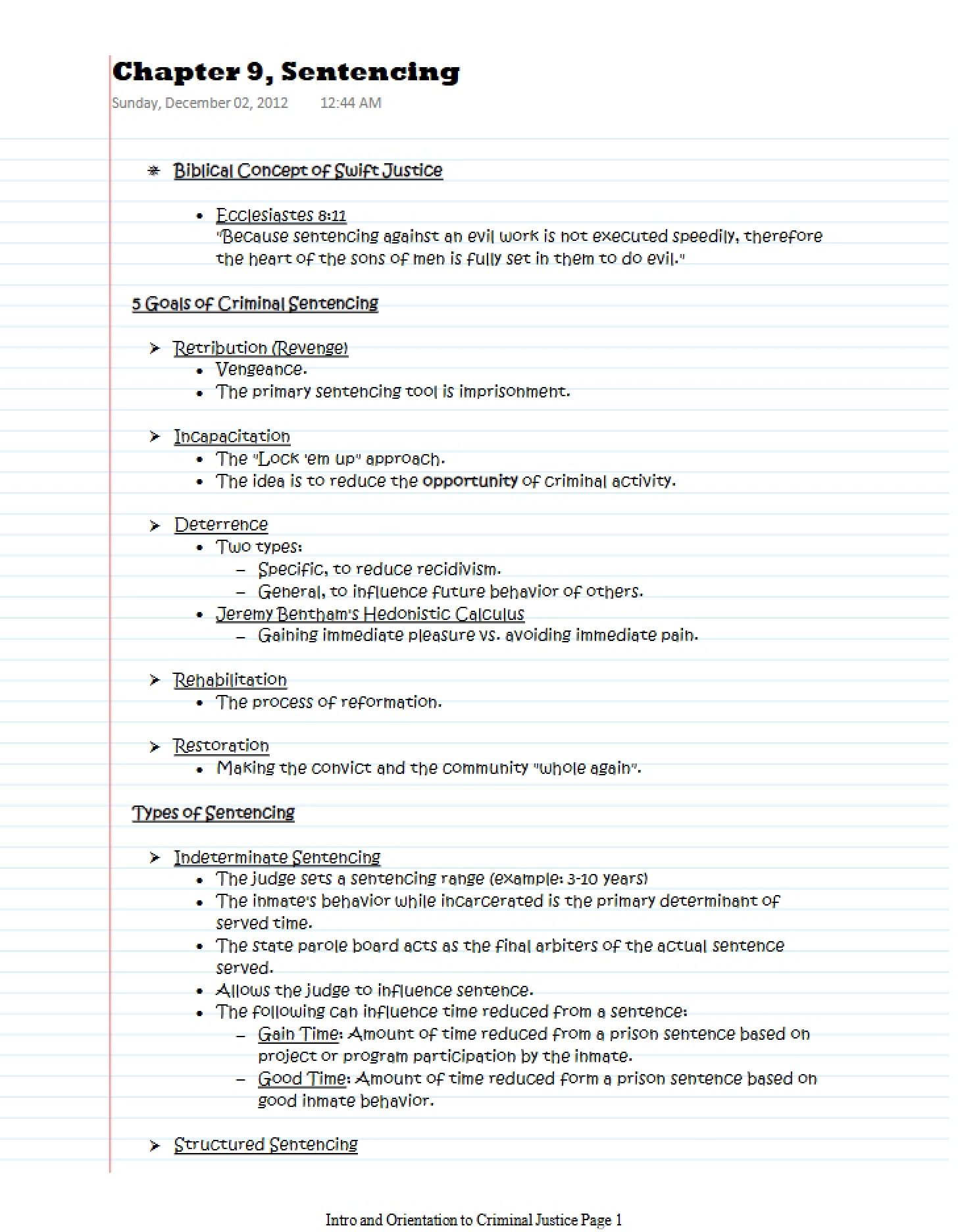 Sentencing Procedures Chapter 9
