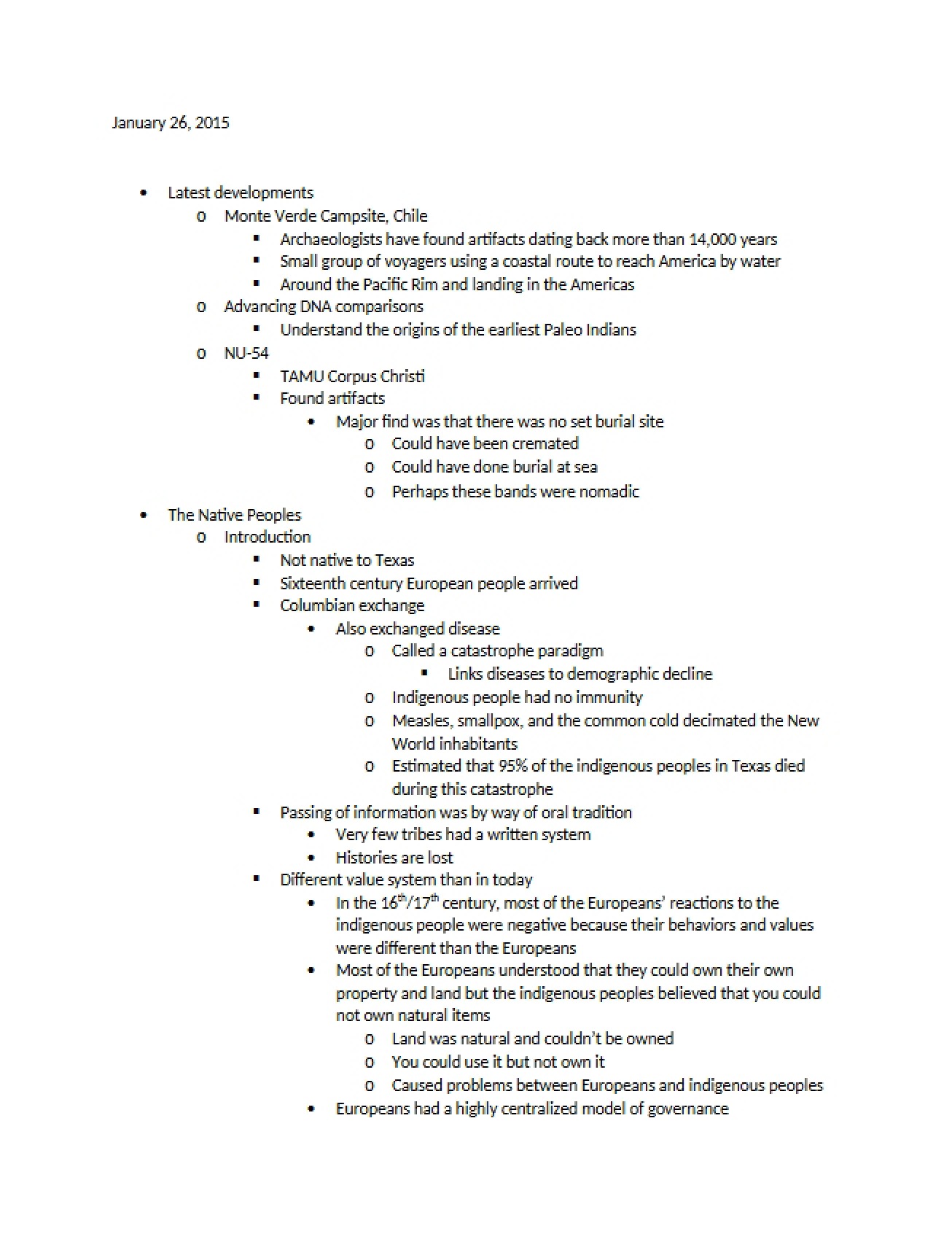 Comprehensive Notes for a History of Texas Course
