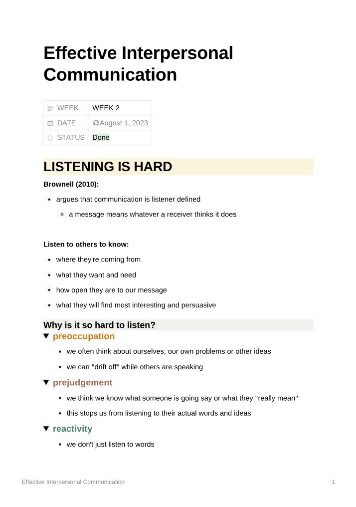 Interpersonal Communication Effectiveness
