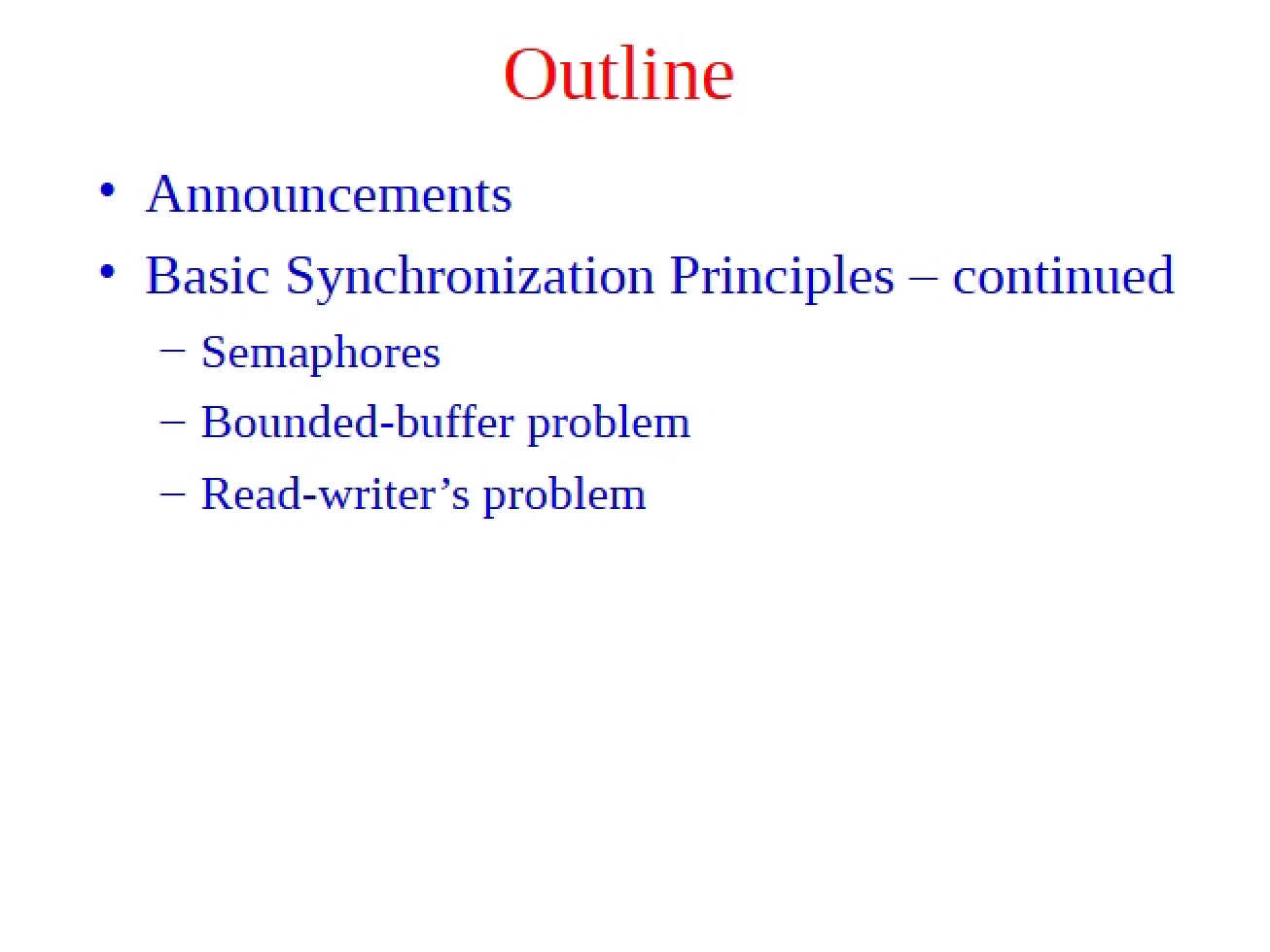 Lecture Notes for Operating Systems and Concurrent Programming