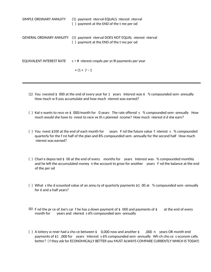 Notes on General Ordinary Annuity
