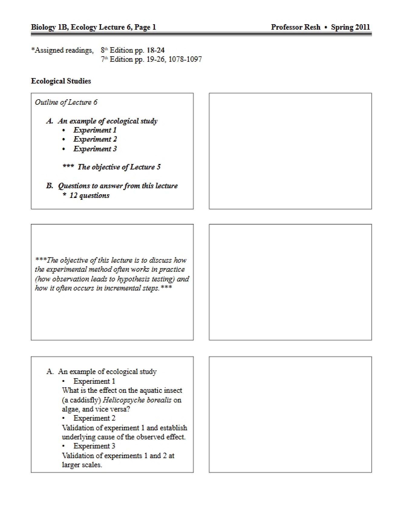 Biology 1B Session Notes