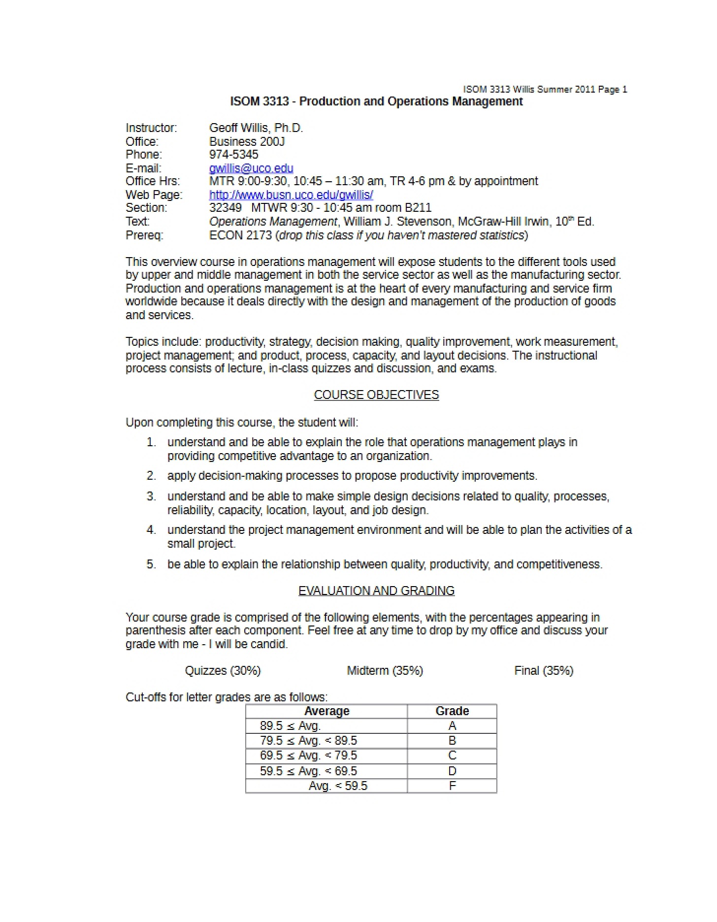 Course Schedule