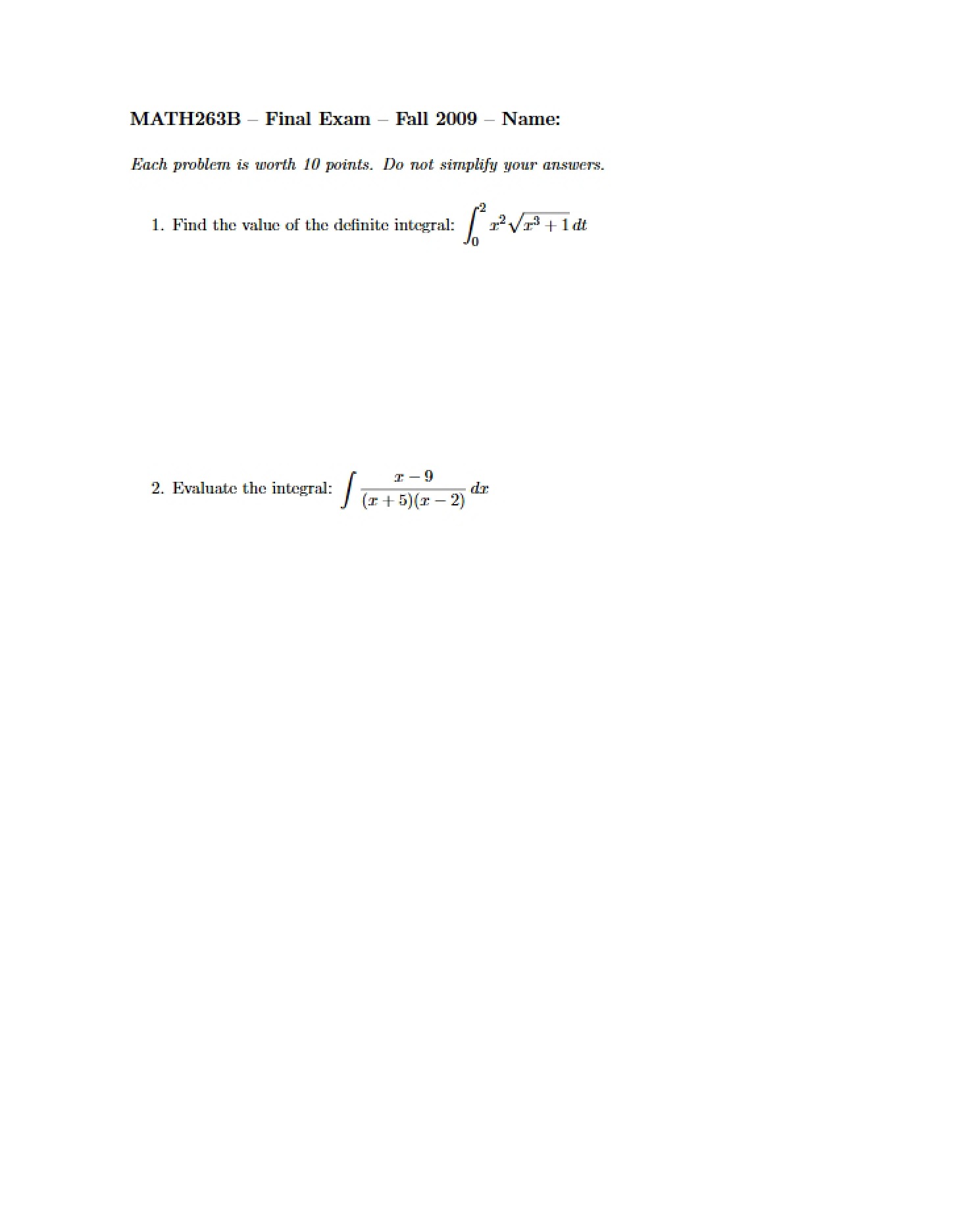 Examination Review Guide