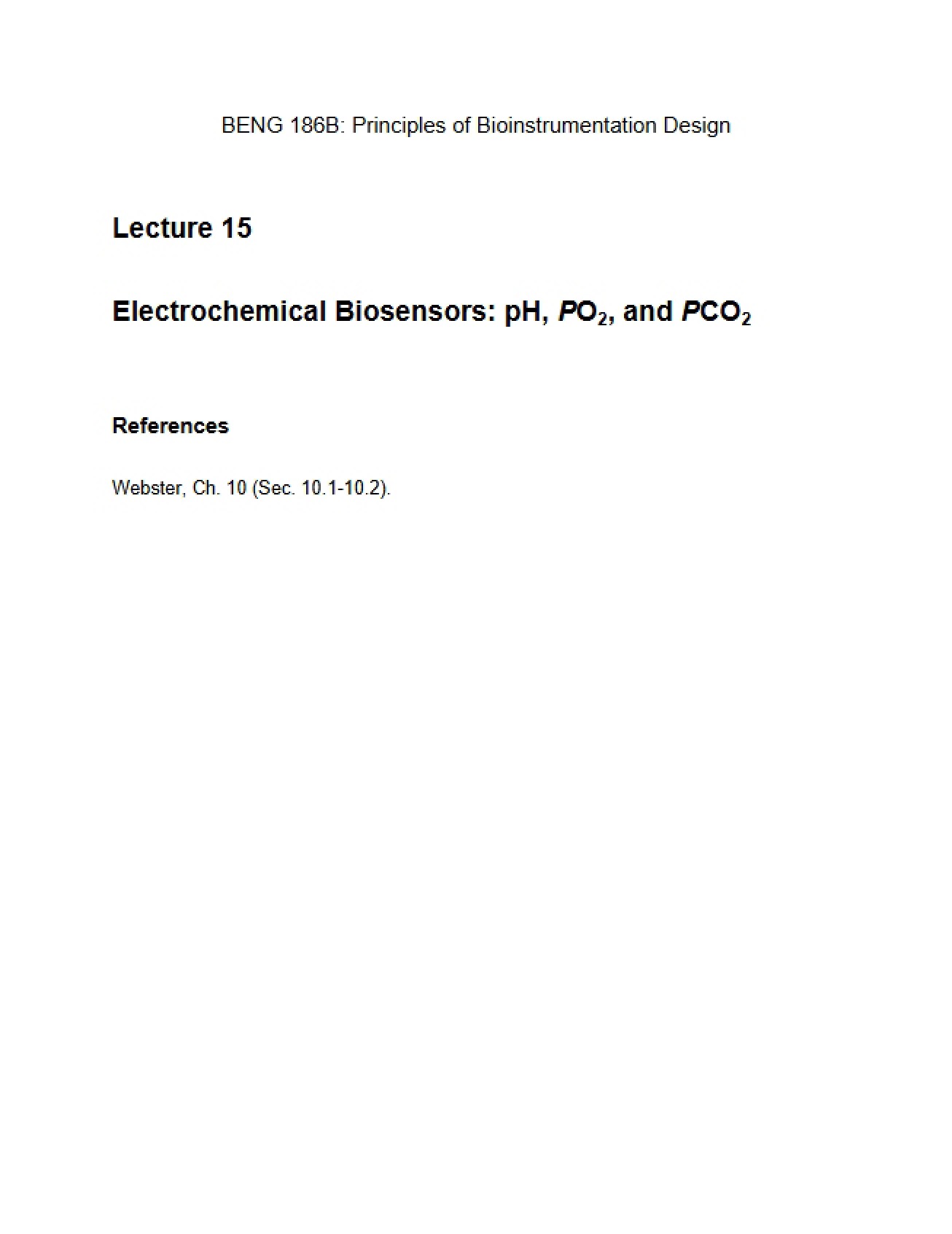 Electrochemical Biosensors