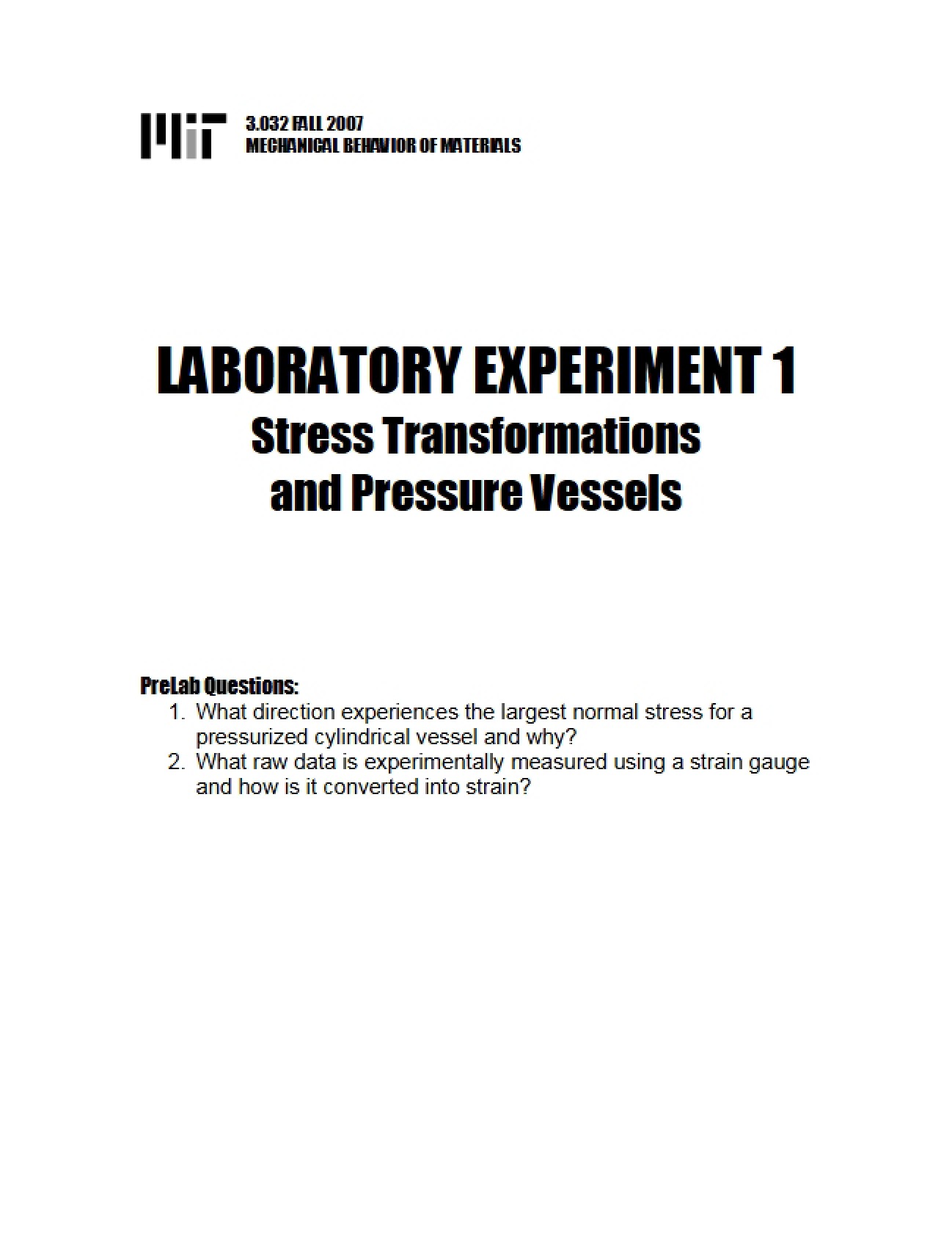Guide for Studying Mechanical Behavior