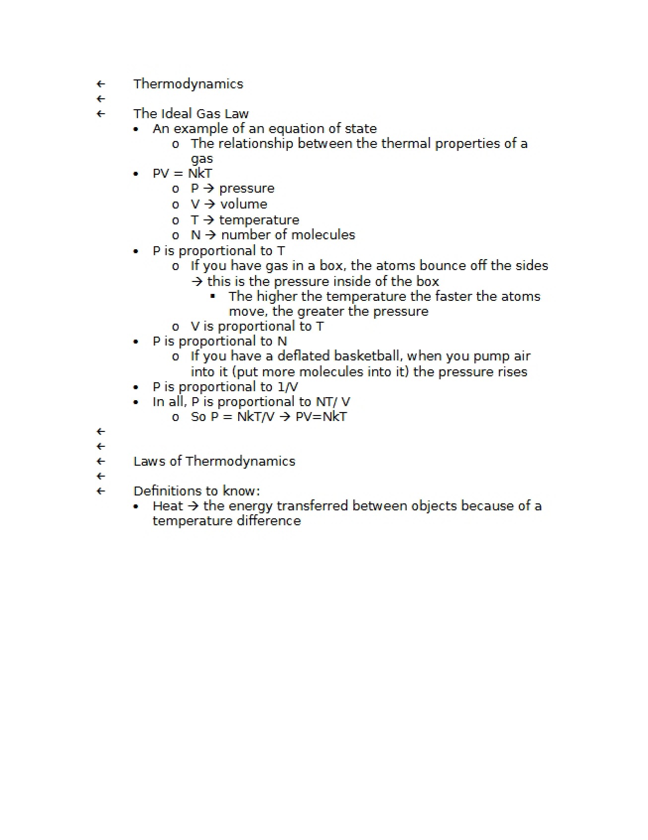Thermodynamics Concepts