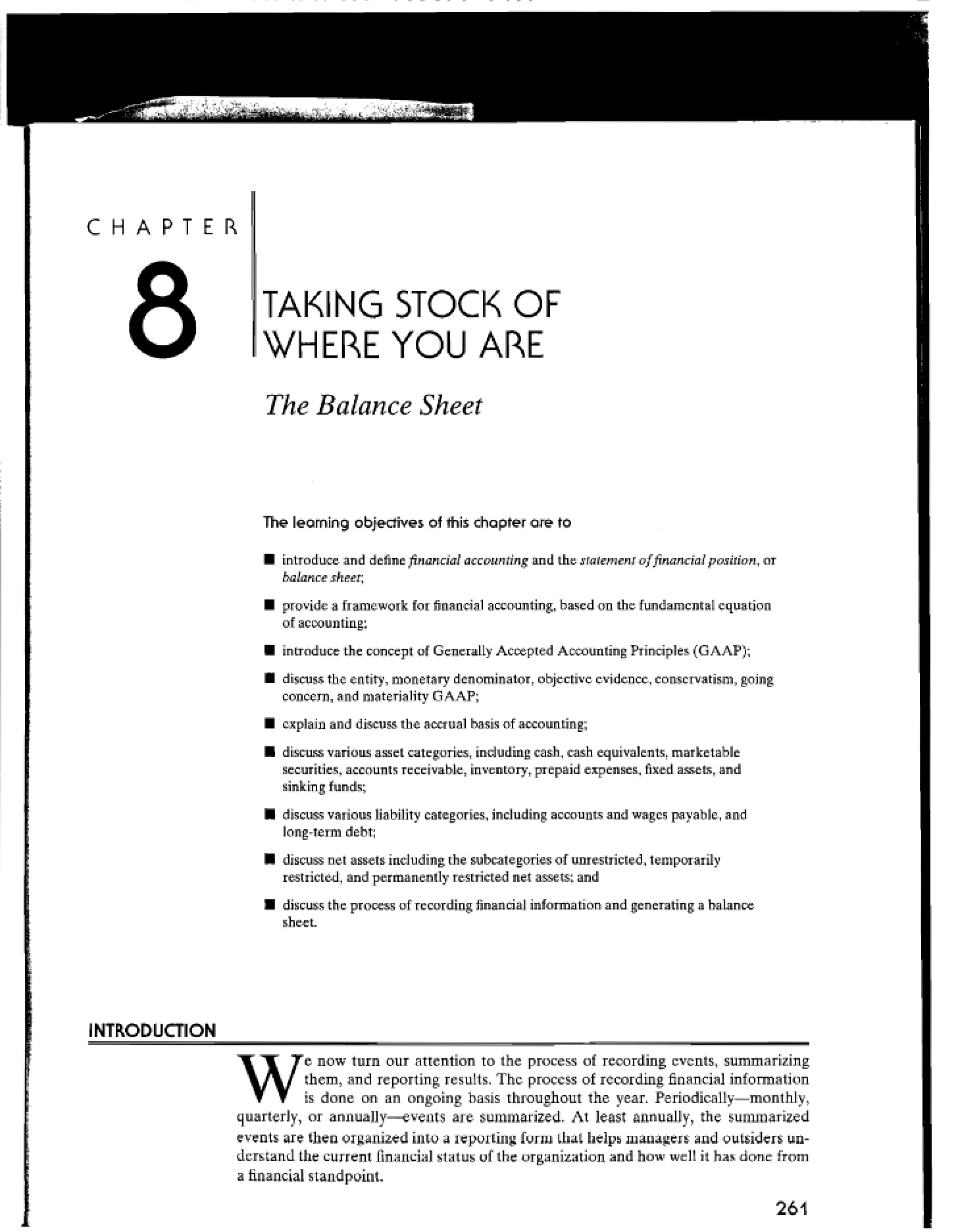 Sheet of Balances
