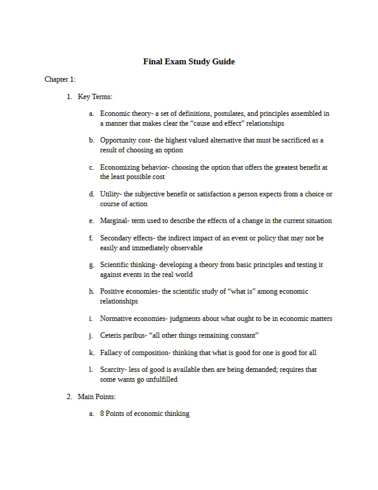 Seventh Version of the Final Exam