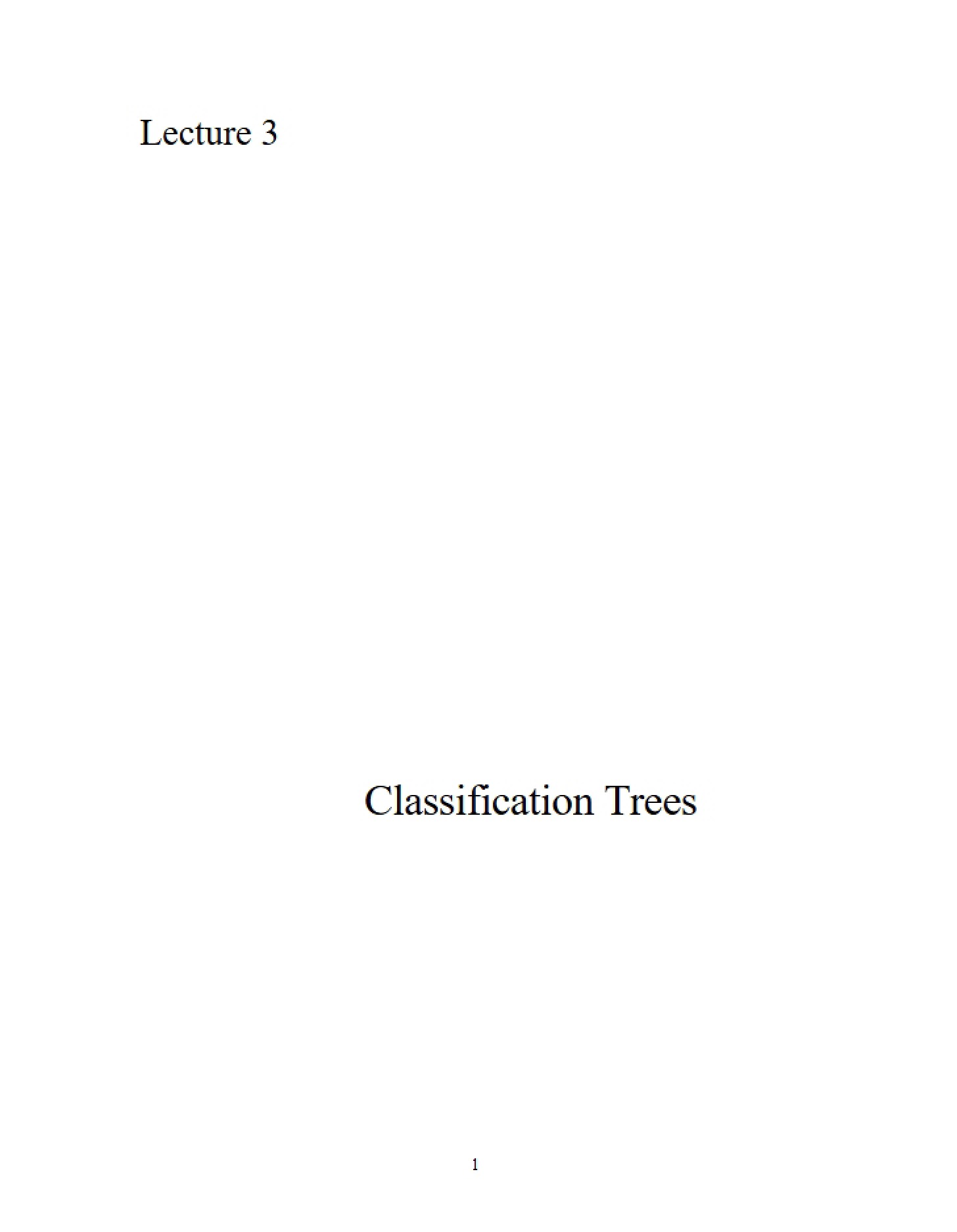 Trees for Classifying Data