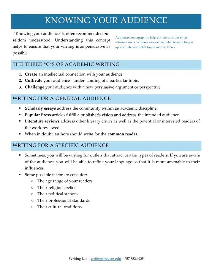 Know Your Audience Guide