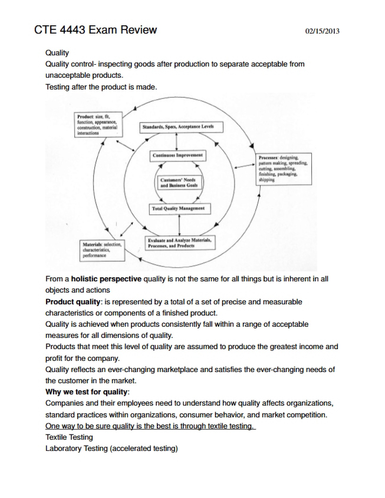 Quality Assurance Exam Review, Part 1
