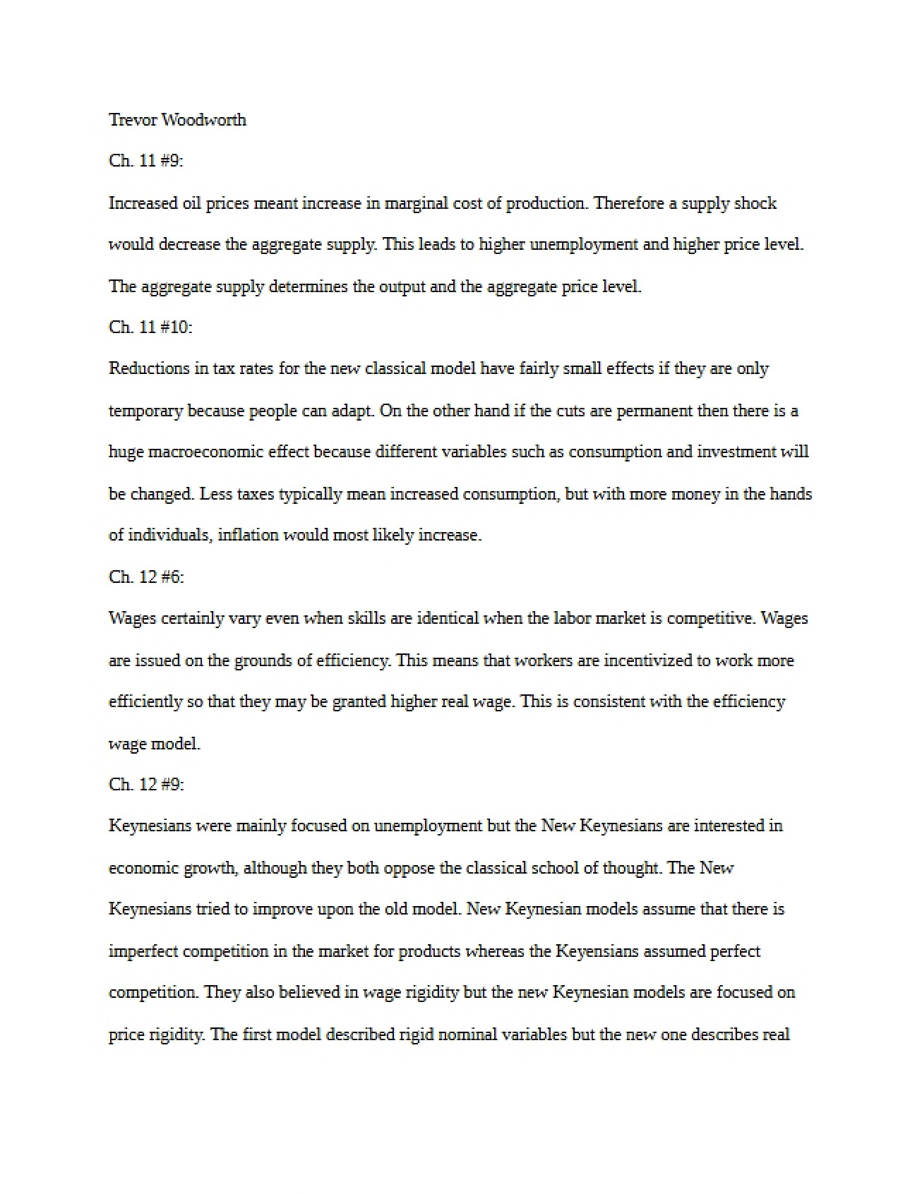 Macroeconomics 204