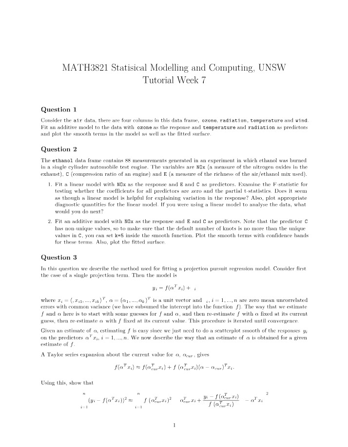 Tutorial 7 Handout