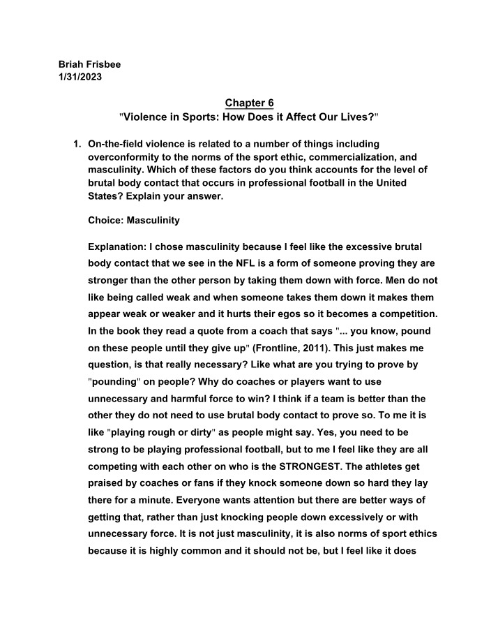 Homework for Chapter 6