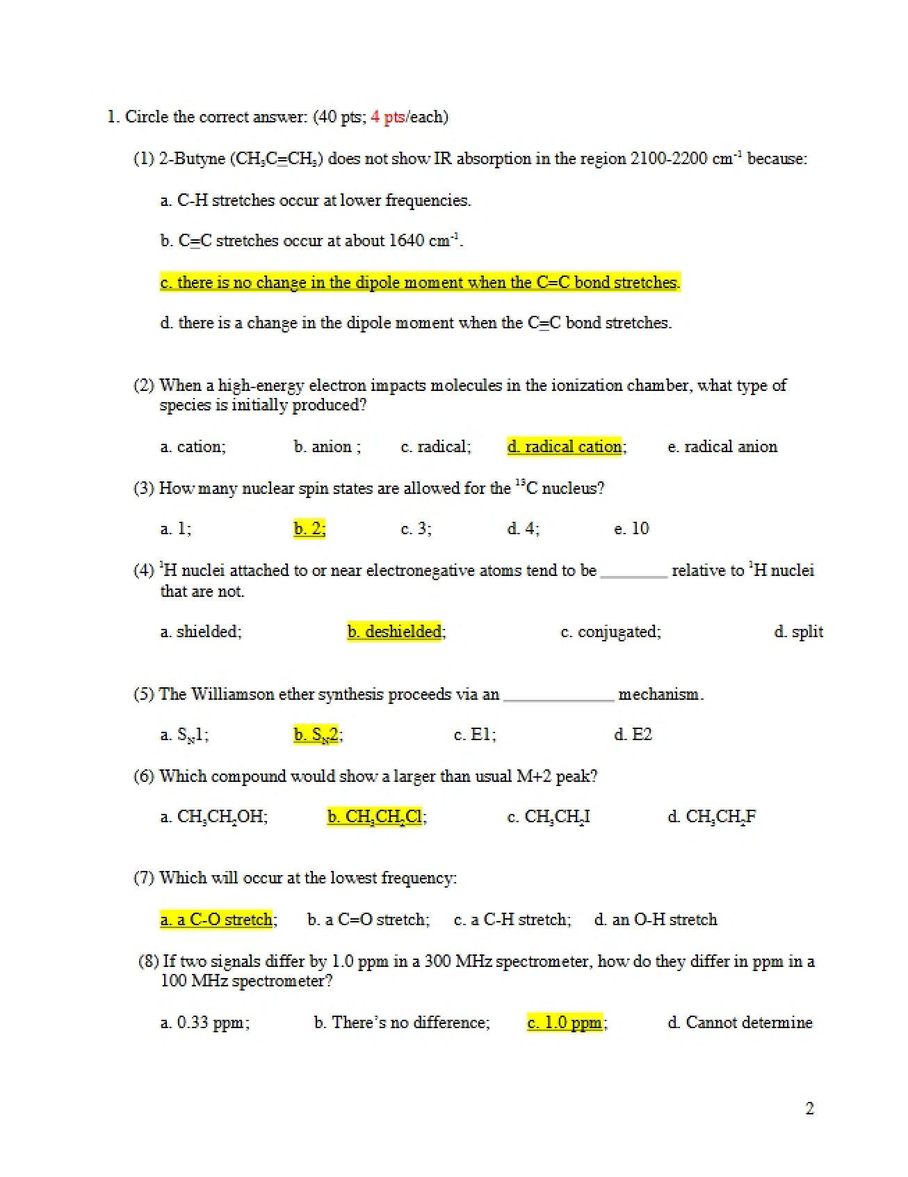 Spring 2011 First Exam Solutions