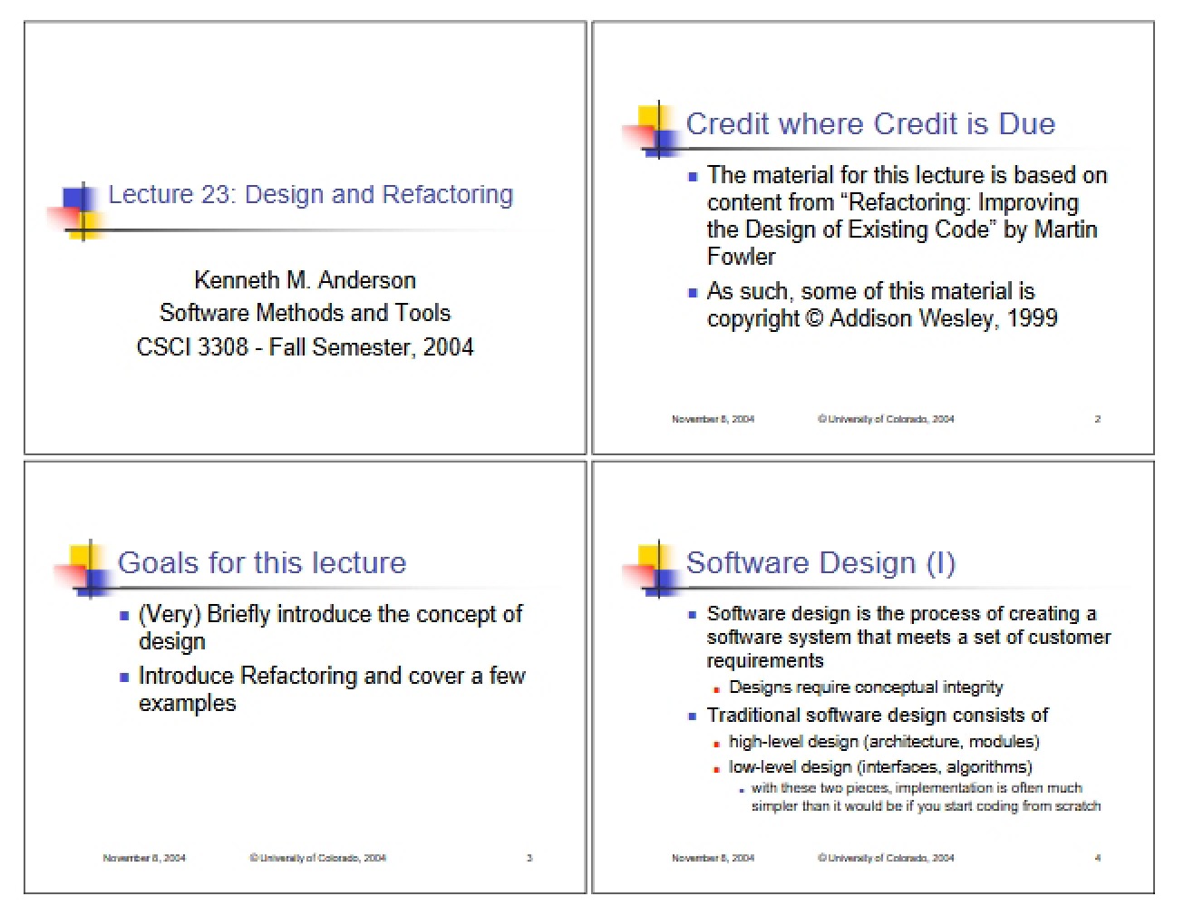 Software Refactoring and Design Principles
