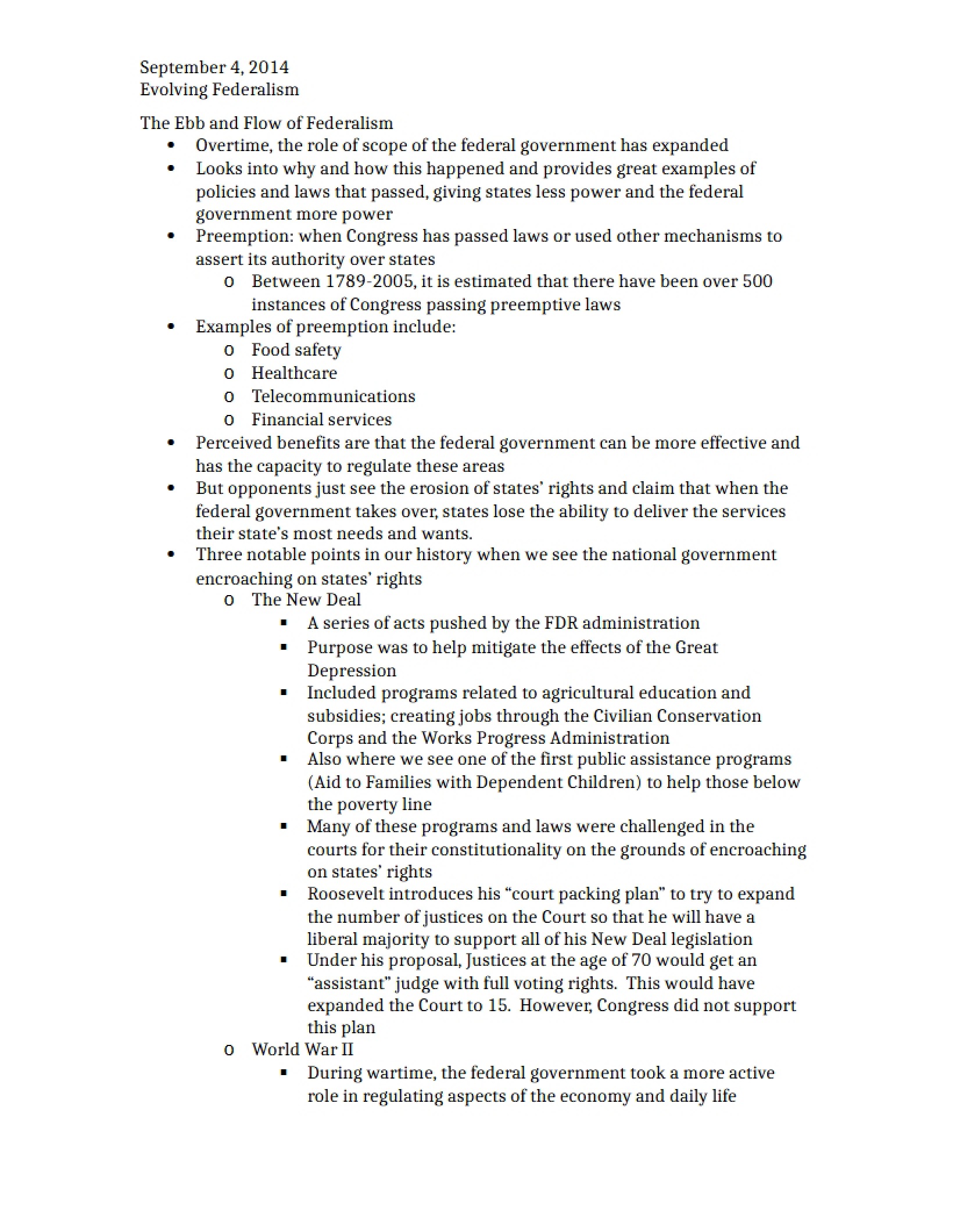 Lecture Notes September 4th
