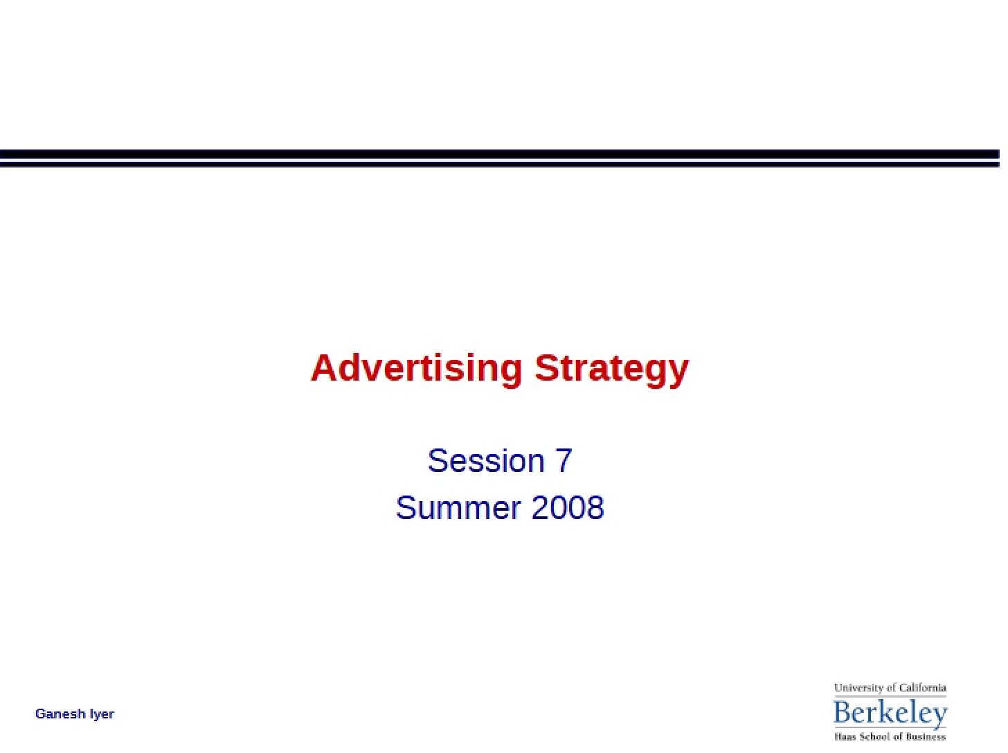 Strategy in Advertising