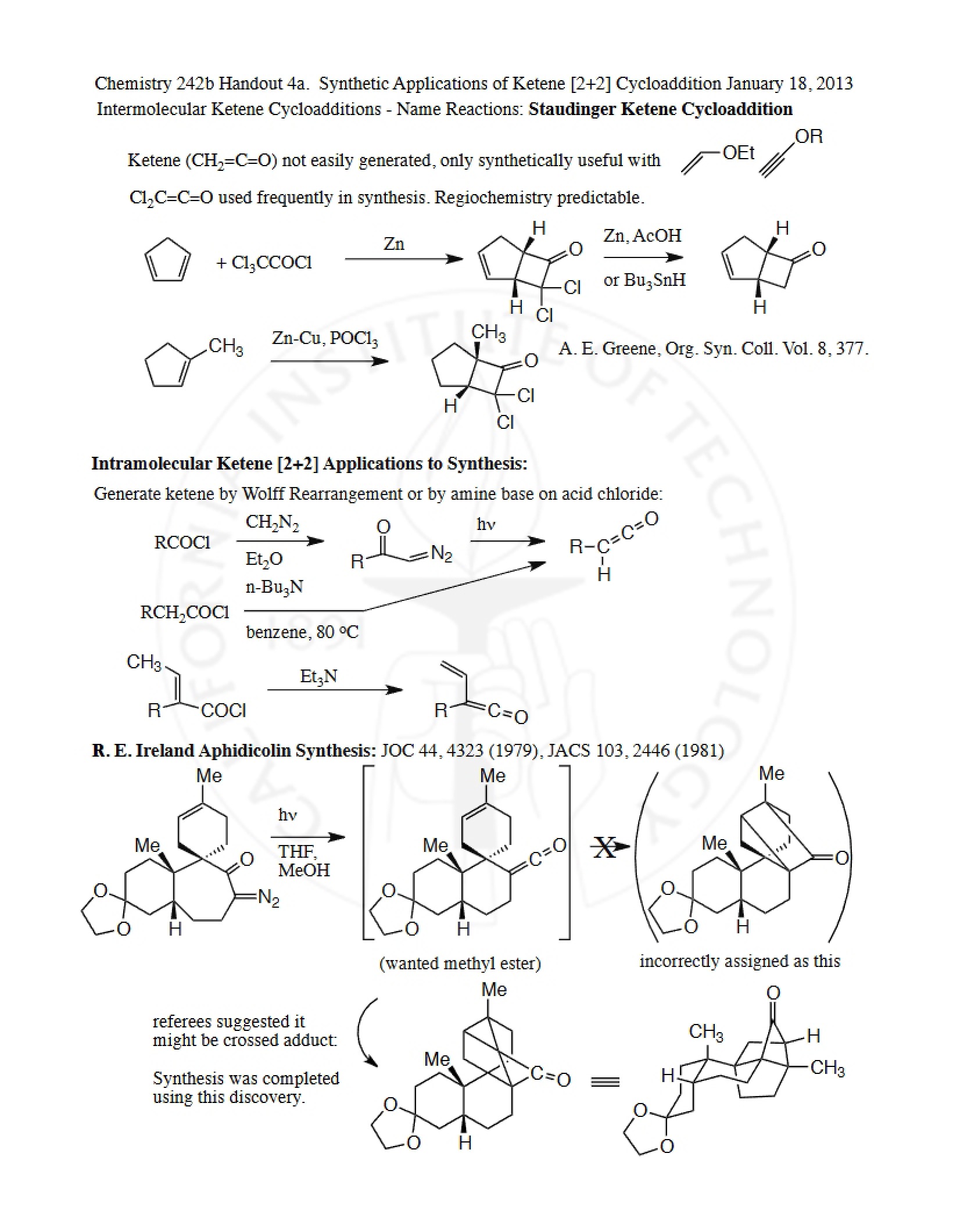 Ketene Synthetic Applications