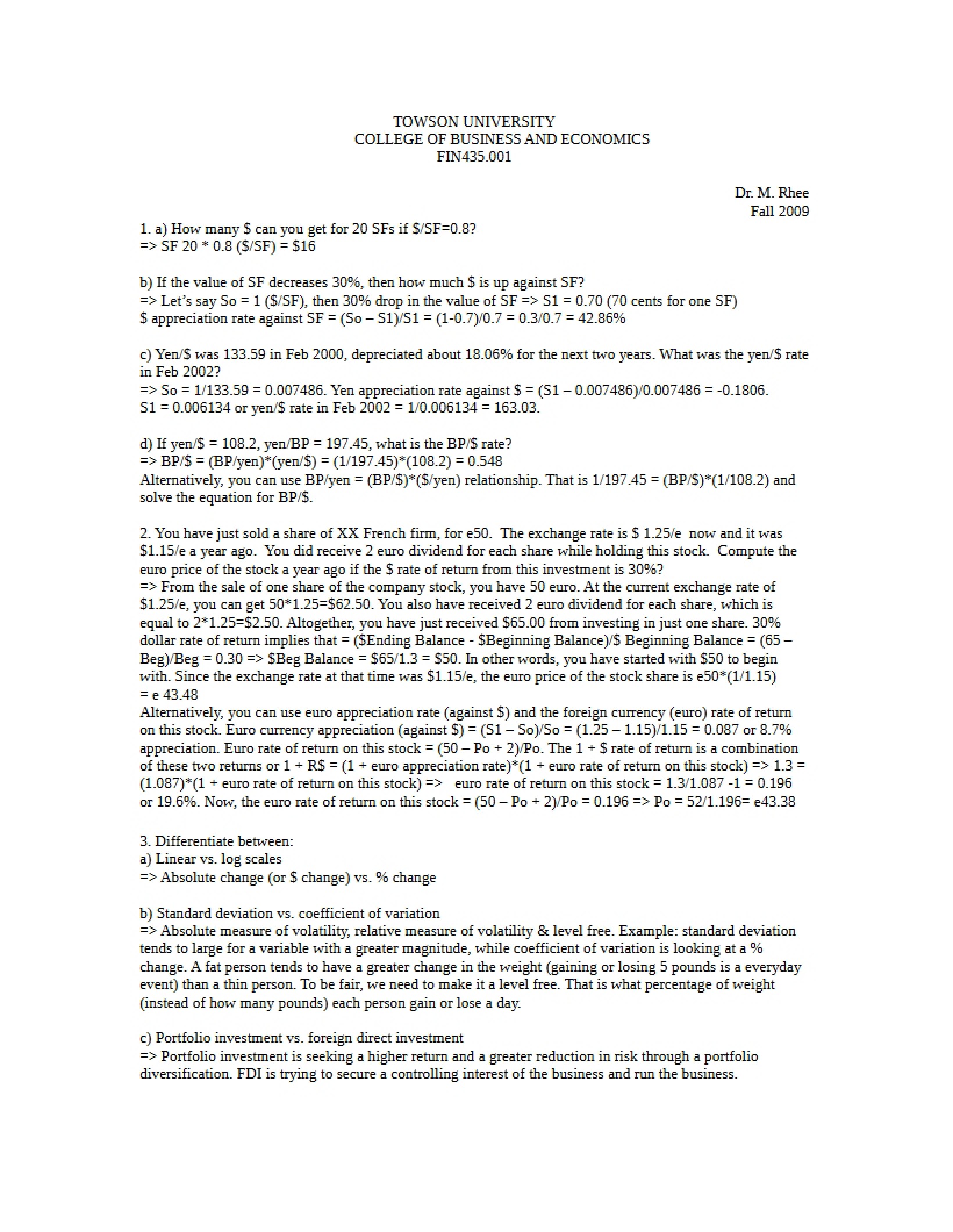 International Finance Exam 1