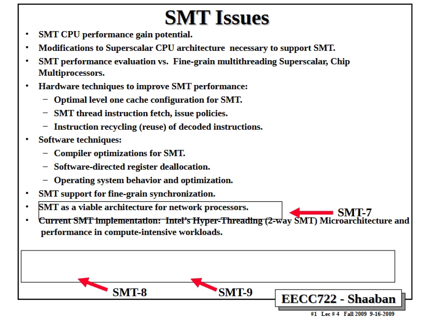 Issues Regarding Simultaneous Multithreading
