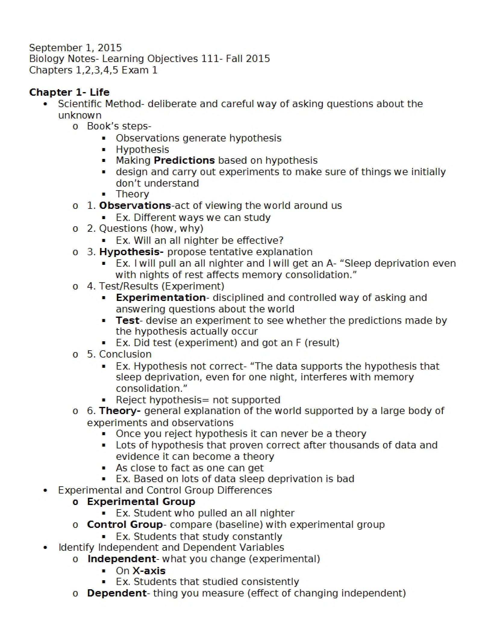 Examination One