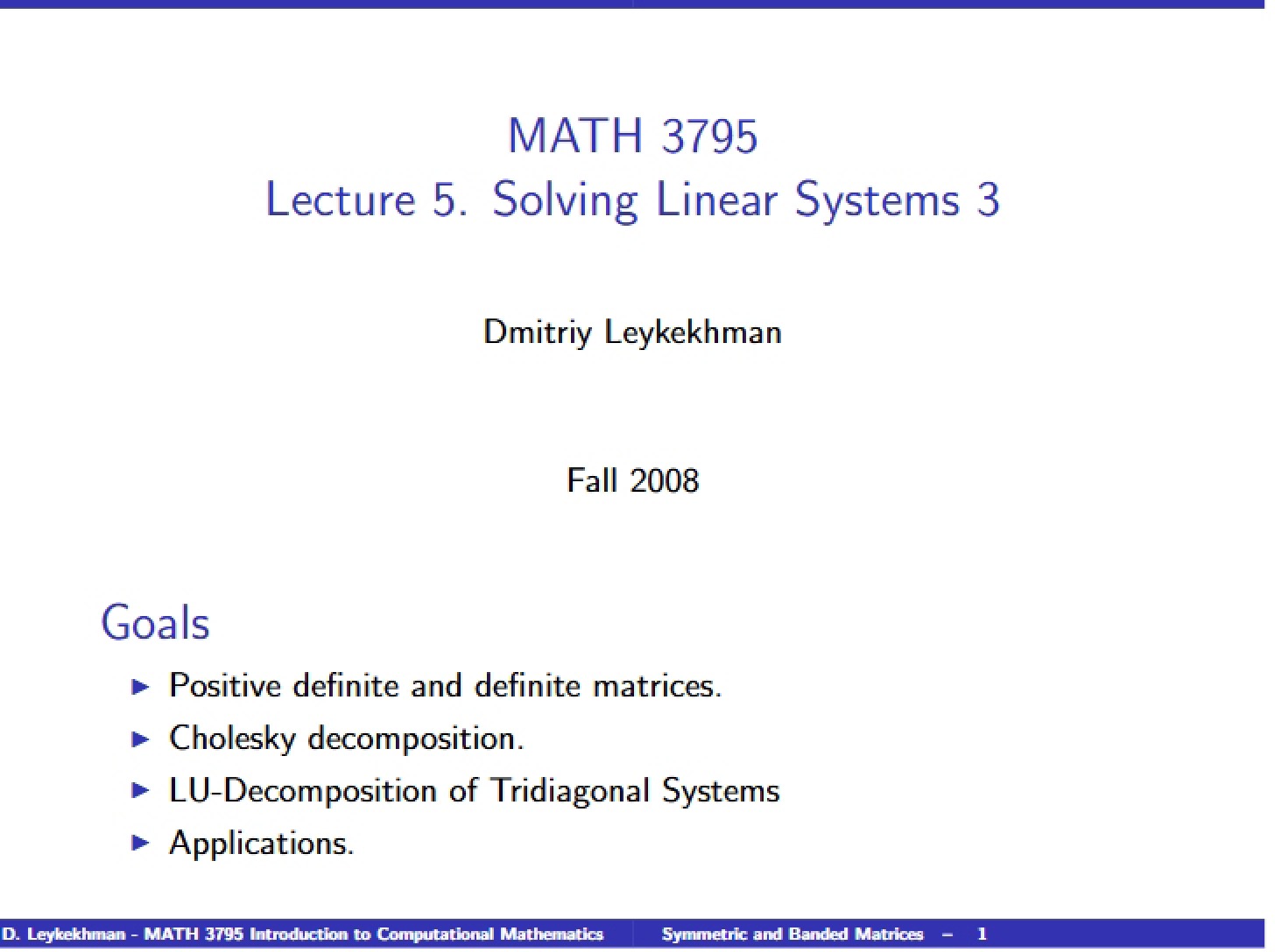Linear Systems Solving 3