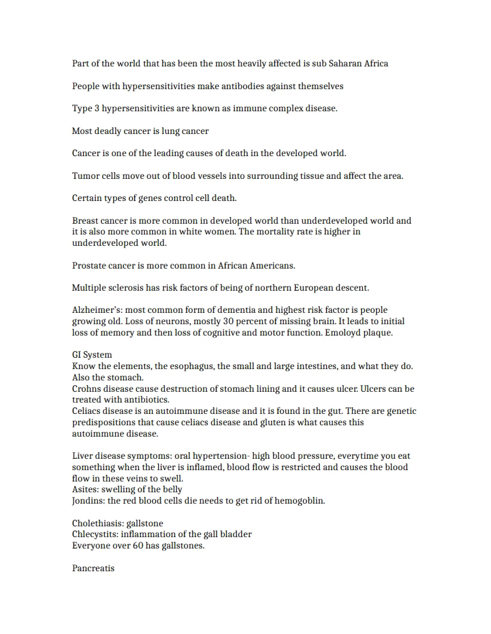 March 23rd Notes Human Disease