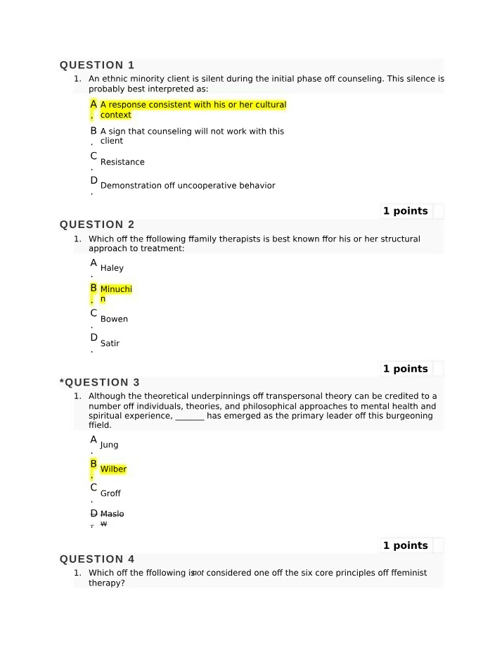 Quiz - Psychotherapy Theories