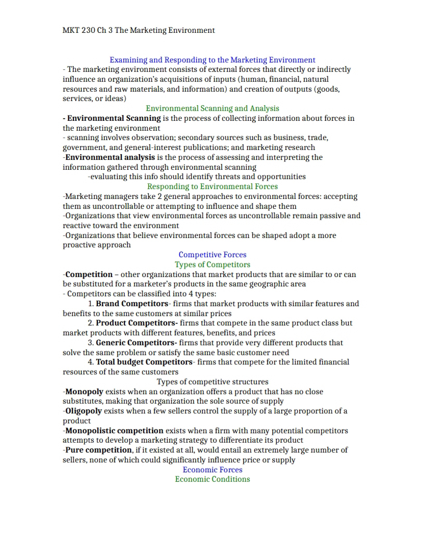 Notes Chapter 3