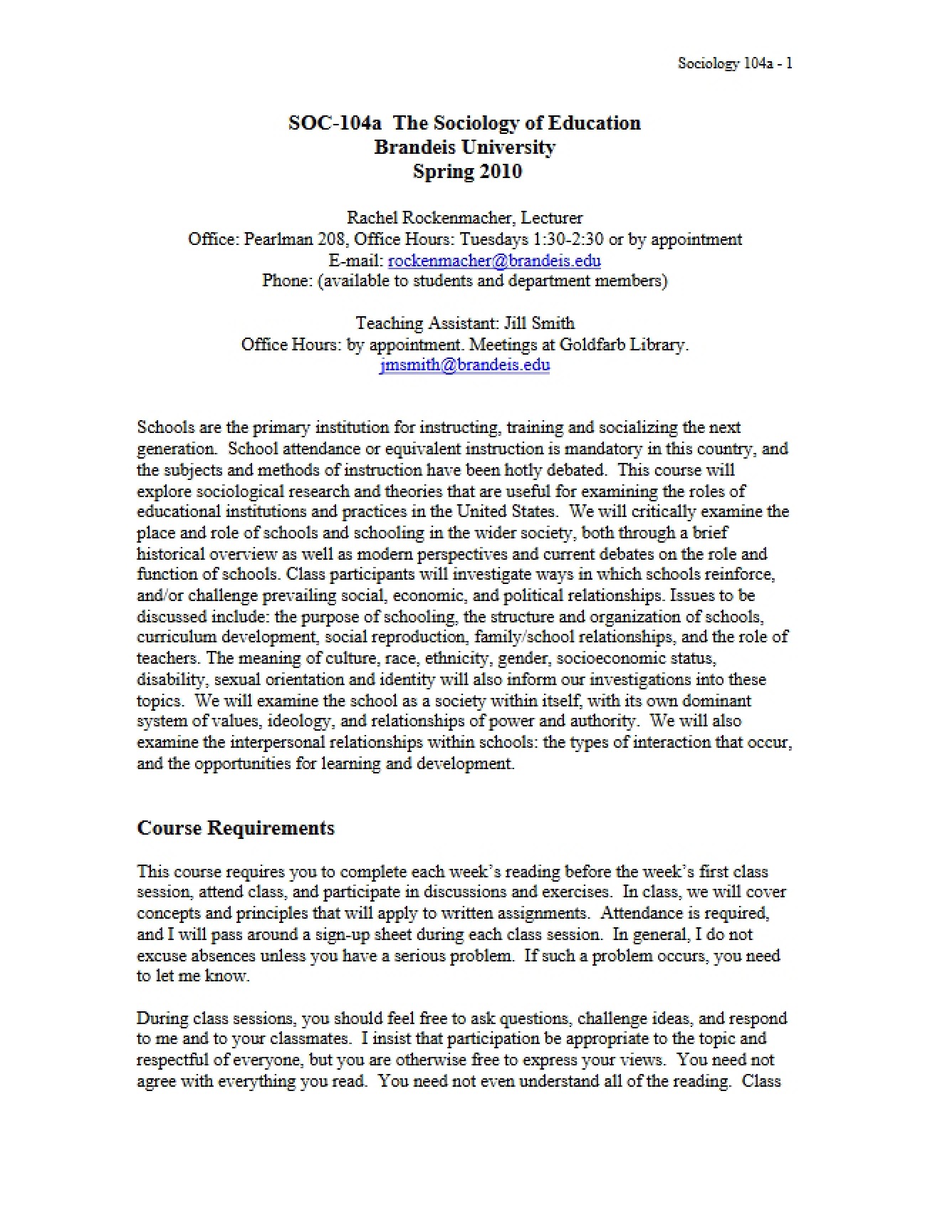 Education from a Sociological Perspective