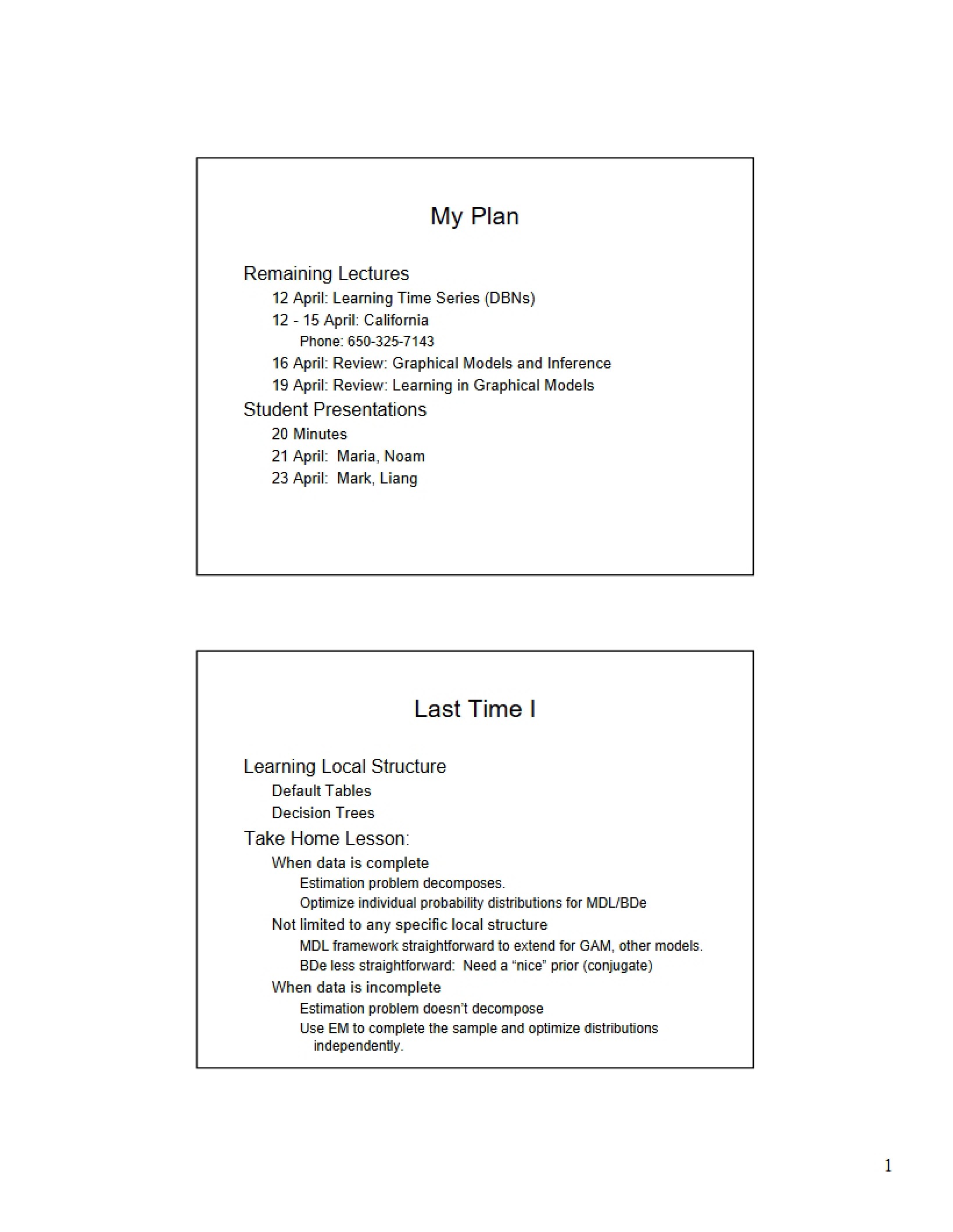 Special Topics Lecture