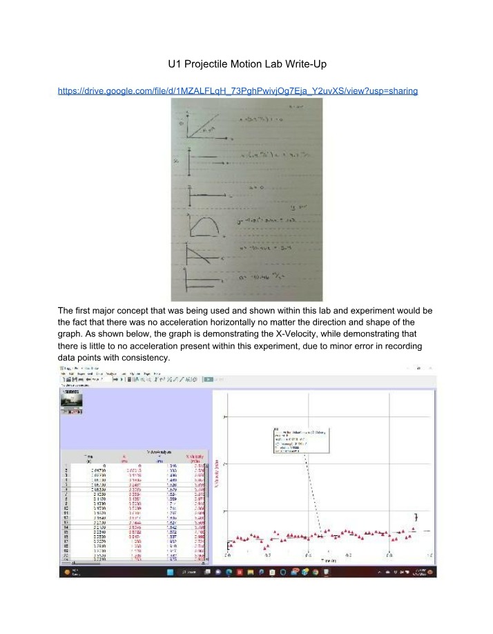 Write-Up for Projectile Motion Lab