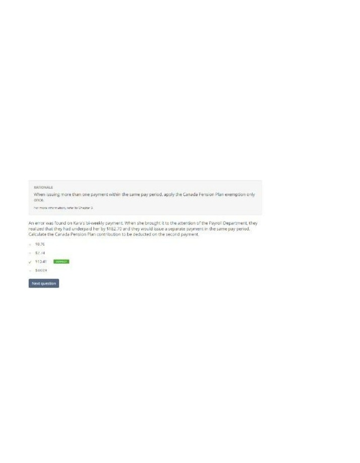 Exemption and Second Payment Calculation for Canada Pension Plan