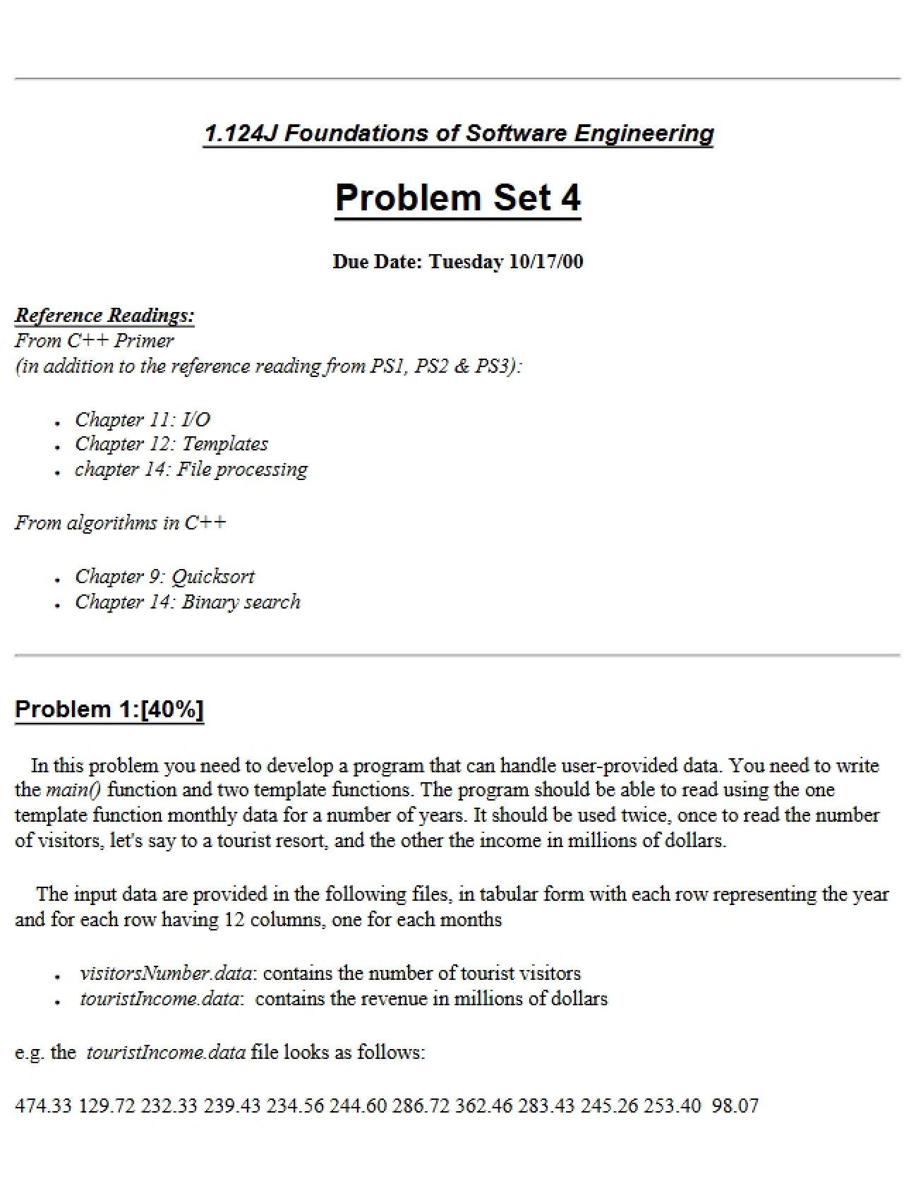Software Engineering Problem Set 4