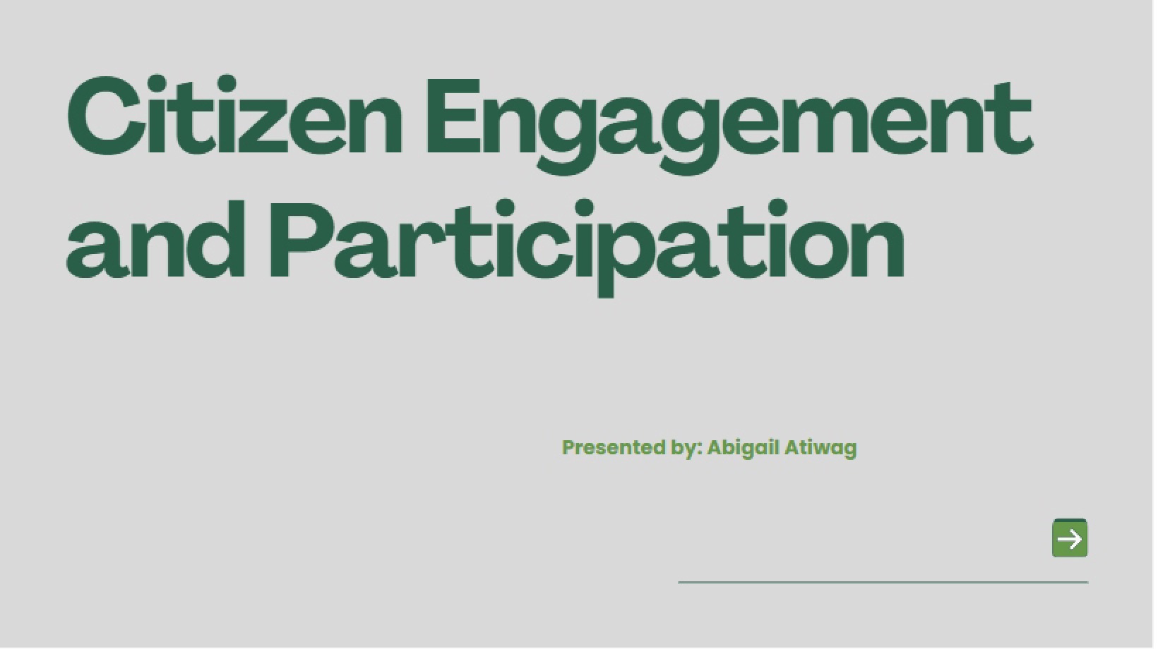 Participation and Engagement of Citizens - PPS 490