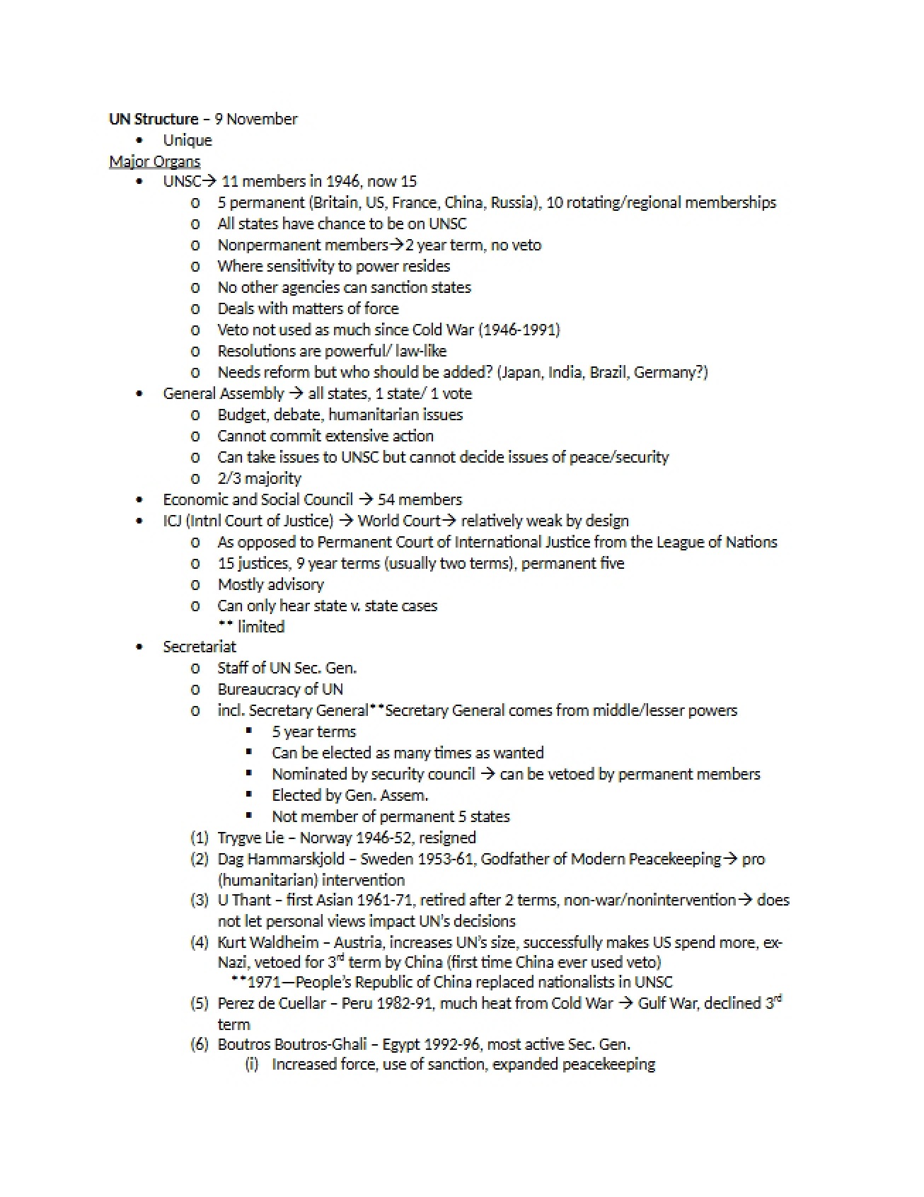 Structure of the United Nations