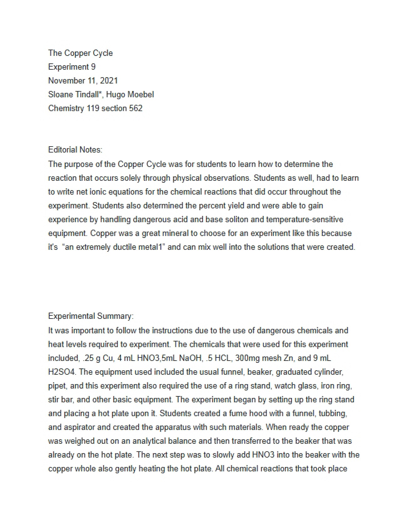 Explanation of the Copper Cycle