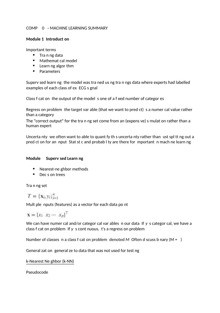 Summary of Machine Learning Introduction