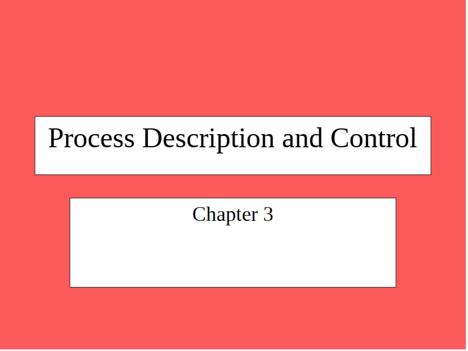 Operational Process Control and Description