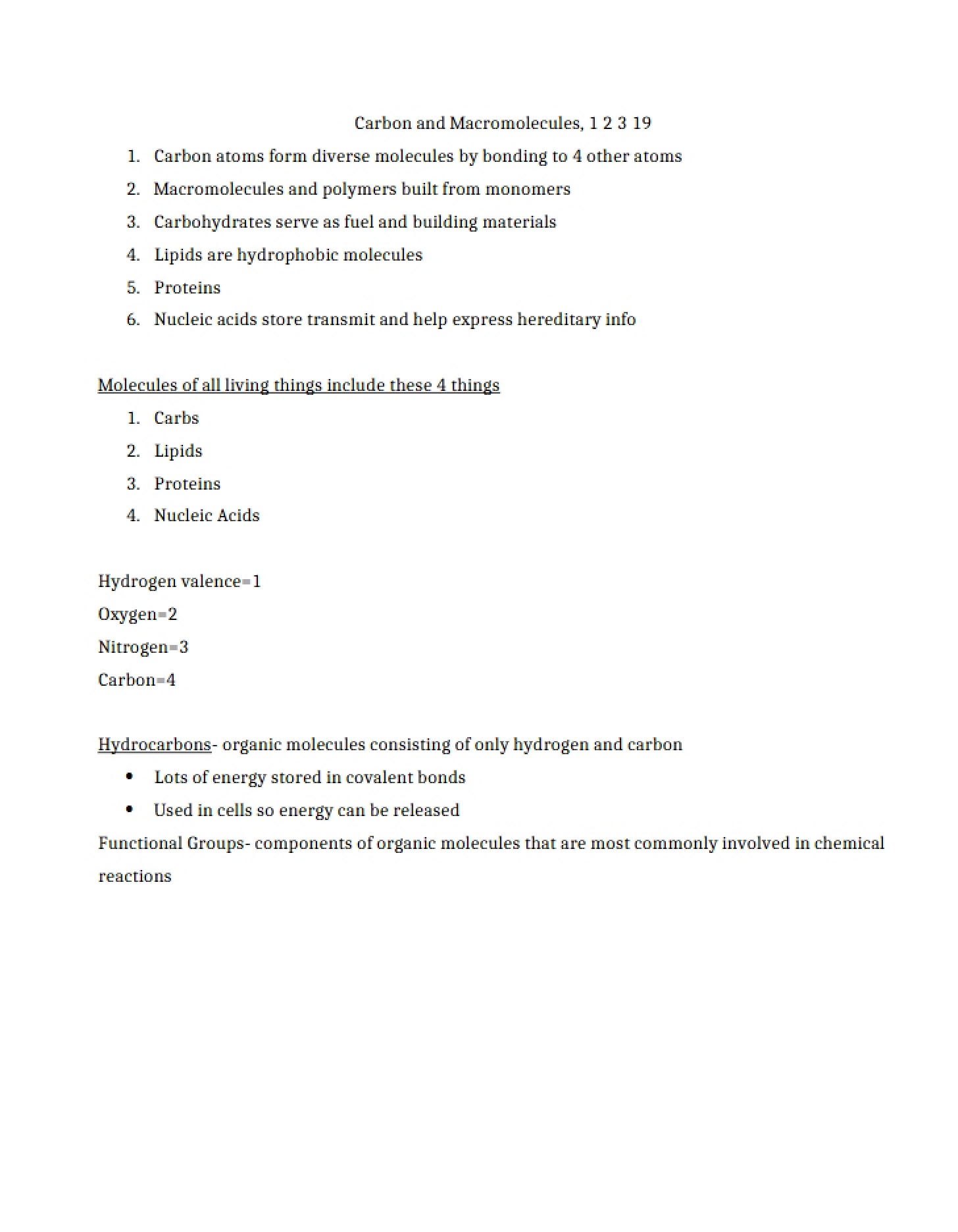 Macromolecules and Carbon