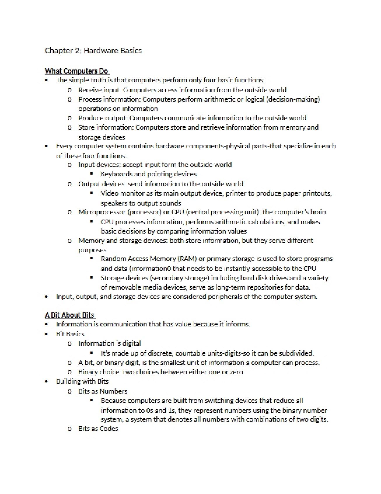 Intro to Computing Chapter Two