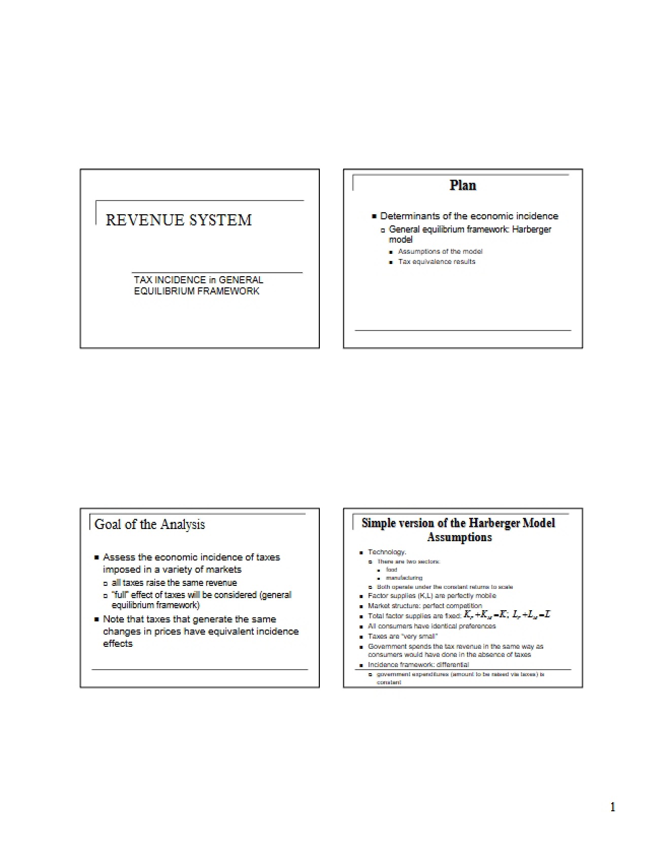 Overview of the Revenue System (First Instance)