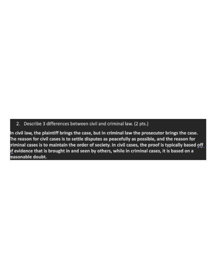 Differences Between Civil and Criminal Law