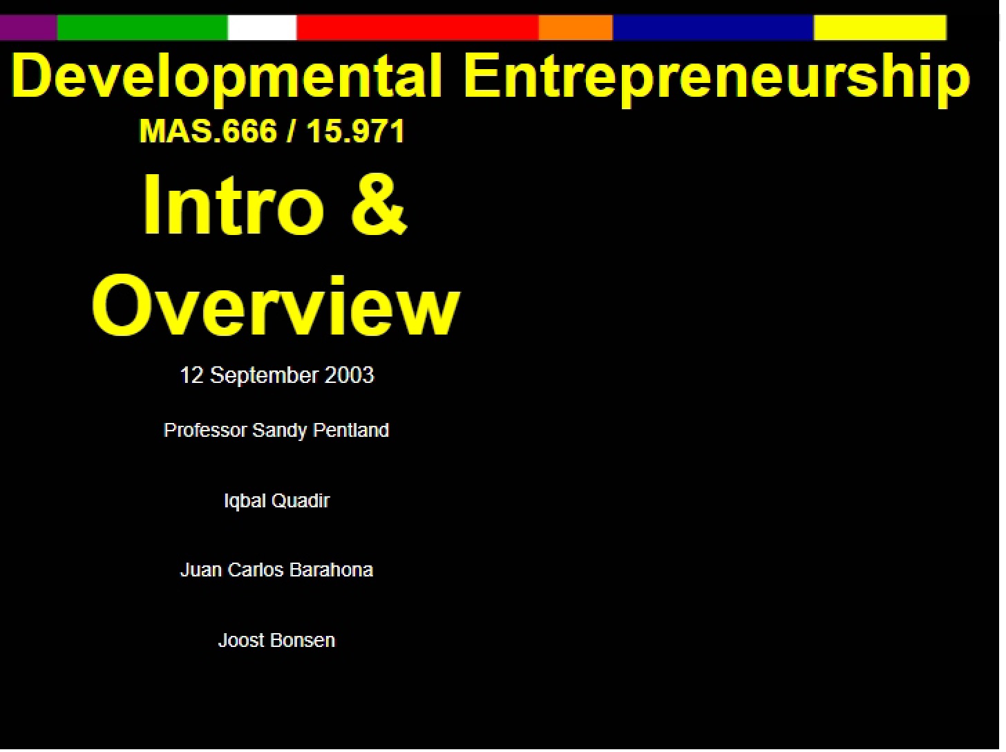 Entrepreneurship in Development